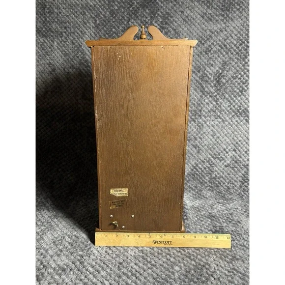 Vintage Grandfather Clock Style‎ Musical Wood Jewelry Box Armoire Hellerware